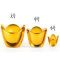 2015 customize crystal golden ingot,all glass ingot money model for decoration